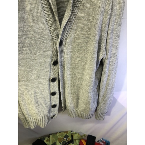 Merona Sweater XXL Womens Gray Cardigan Button Up Knit 2XL Heavy Weight Preppy - Picture 6 of 9